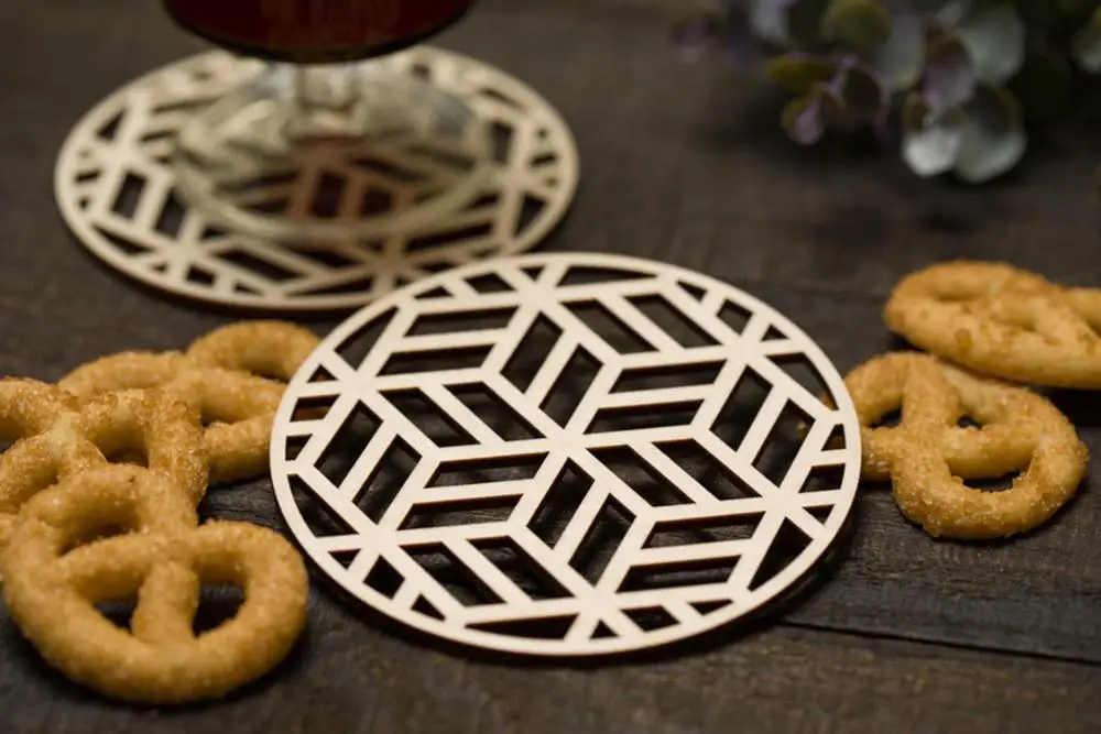 Деревянные подставки набор подставок геометрические для напитков подарок Него и