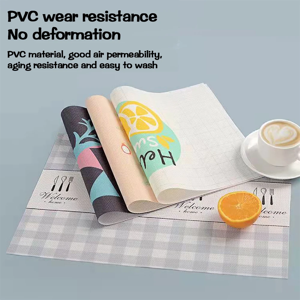 

2/4/6 Pcs Waterproof Table Mat Heat Insulation Pad Placemat, Oil-proof Non-slip Washable Catering Household Coaster Placemat