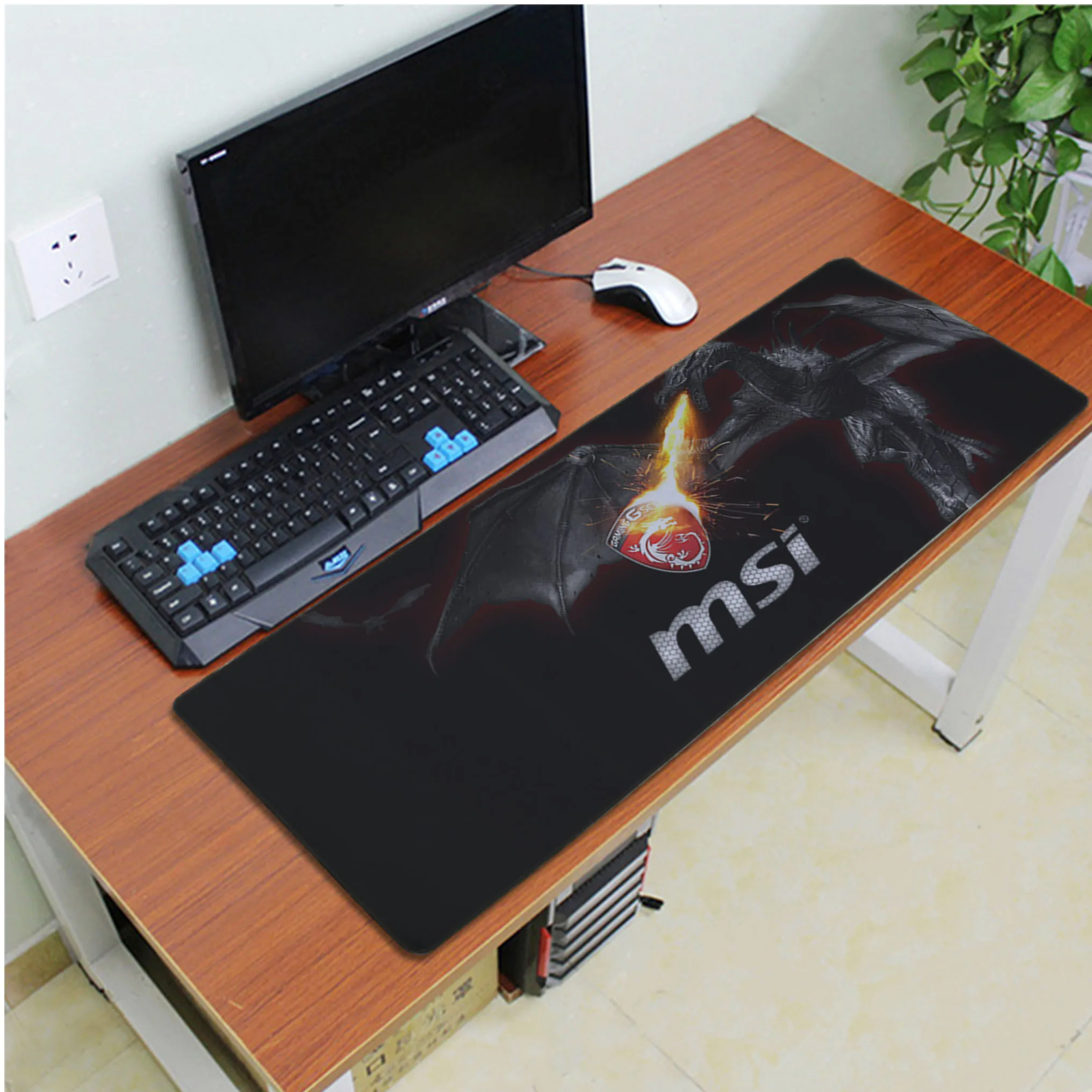 Lock Edge 40X90cm MaiYaCa винтажный крутой Msi логотип дракон геймерская игра коврик для мыши большой коврик для мыши клавиатуры коврик - Цвет: Lock Edge 40X90cm