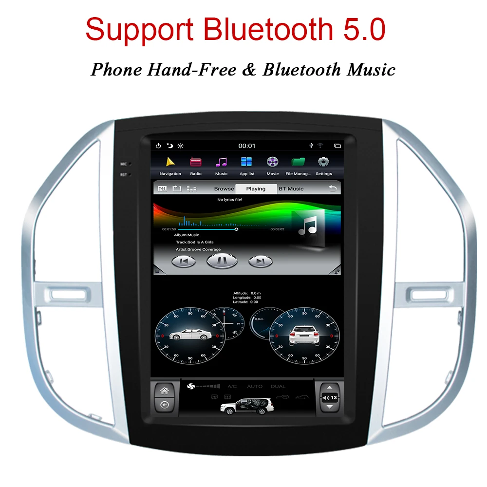 YAZH 12 1 &quotIPS Android 9 0 GPS навигация Мультимедиа для Mercedes-Benz Vito 2016 2017 2018 2019 Bluetooth 5 DSP авто