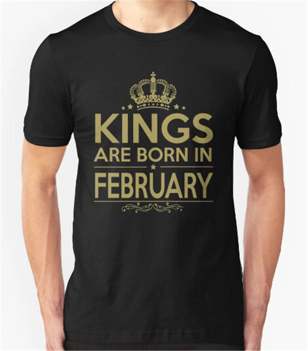 Футболка для дня рождения Kings Are Born In February Водолей Винтажная футболка с