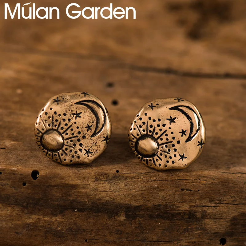 Креативные Винтажные серьги гвоздики в виде звезд и Луны с граффити для женщин