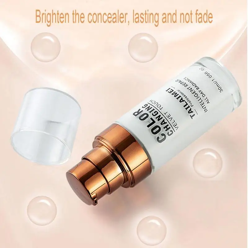Меняющий цвет тональный крем жидкий Осветляющий портативный консилер основа для