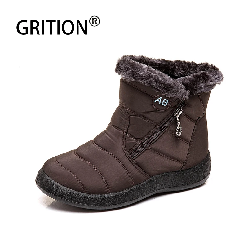 GRITION/женские сапоги Сезон Зима Водонепроницаемая обувь нескользящие модные