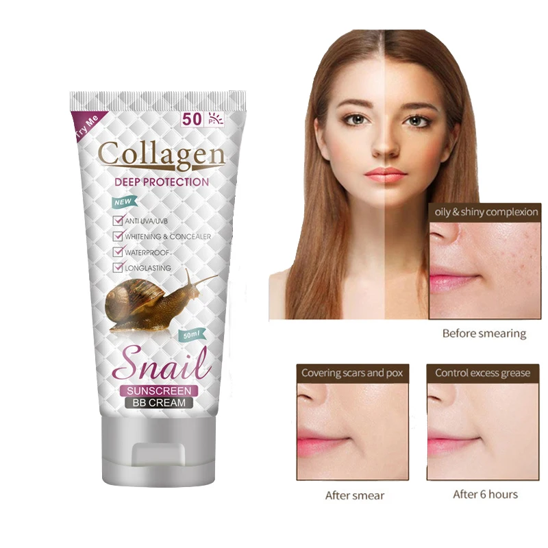 Коллагеновый улитка BB масляный контроль изоляция Солнцезащитный Bb увлажняющий