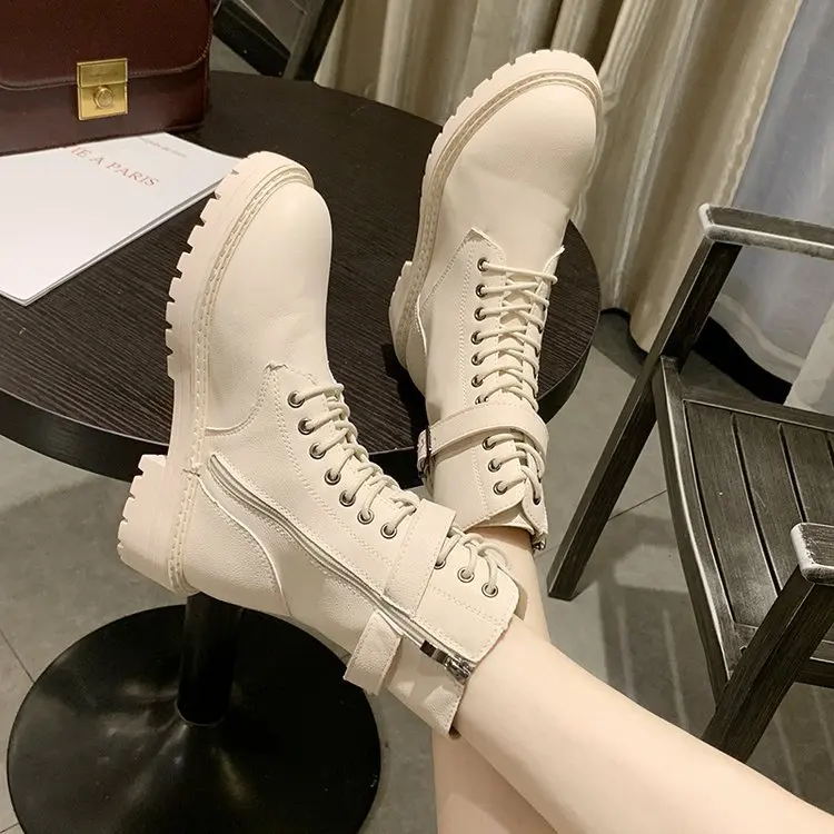 Женские повседневные Ботинки Martin простые однотонные высокие ботинки в стиле