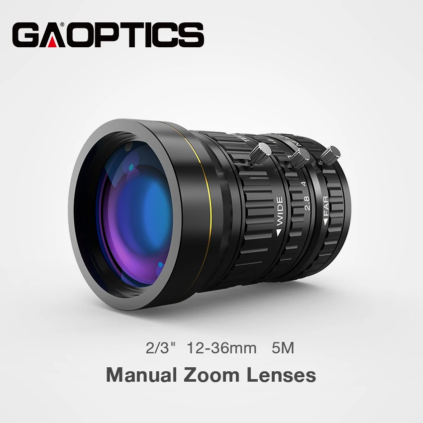 

5 Megapixel Manual Iris Focus 12-36mm Varifocal Zoom Lens For 2/3 Inch Sensor
