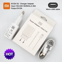 original xiaomi charger 10w 5v2a fast charging power adapter micro usb cable for redmi note 3 4 5 plus pro 4x 5a redmi 7 7a 6 6a