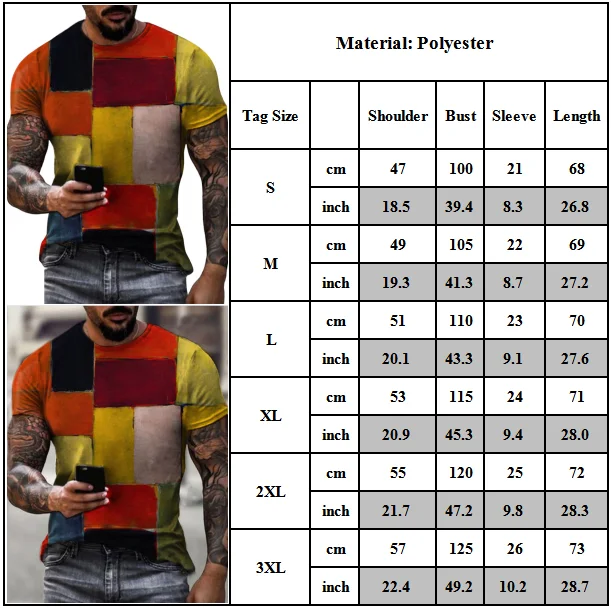 

Men Colourblock Short Sleeve T-shirt Round Neck Tops Summer Holiday Casual Tee