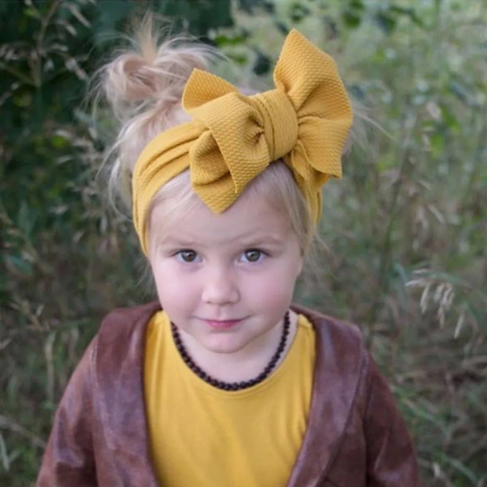 

Fabric DIY Wide Hairband Baby Children Headband Corn Kernel Big Bow Fashion Style baby hair accessories photography props