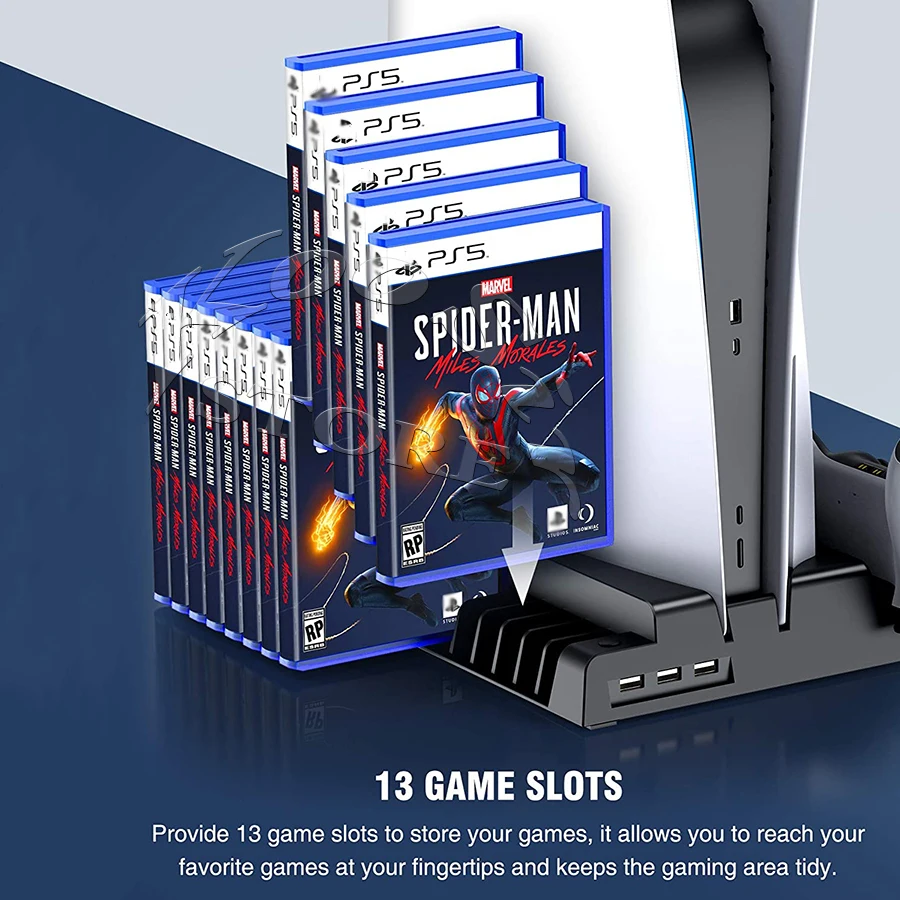 Подставка для вентилятора PS5 консоли контроллер с зарядным устройством хранения