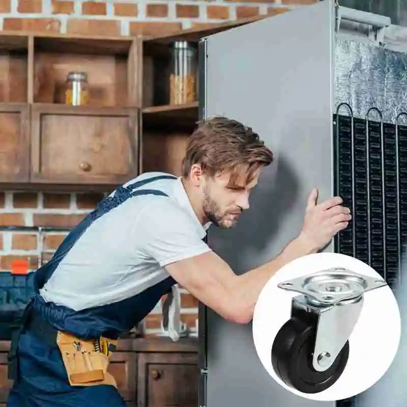 

Furniture accessories 2 inch casters kitchen racks universal black explosion wheels swivel models soft wheels facto r I0A0