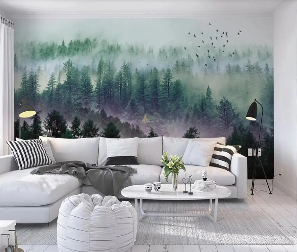 Пользовательская фотография Настенные обои 3d красивые скандинавские