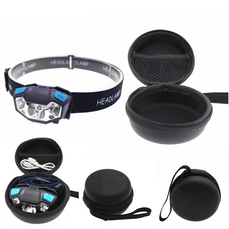 Blue Light and Bag XPE светодиодный перезаряжаемый налобный фонарь, белый, красный, индукционный налобный светильник, s головной светильник, лампа Torche's Flash светильник, встроенный аккумулятор - Испускаемый цвет: Blue Light and Bag