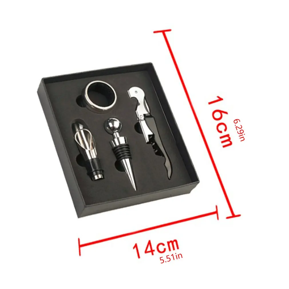 

4pcs/set Beer Wine Bottle Opener Wine Stopper Corkscrew Remover Pourer Wine Bottle Drop Ring practical Gift