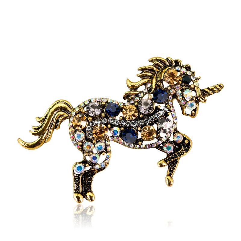 Новый мультфильм сплав зодиака лошадь брошь в виде единорога булавки для женщин