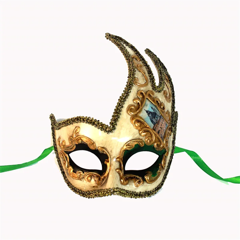 

Новинка 2021, венецианская бальная маска ручной работы andscape, классический европейский стиль, роскошный костюм для вечеринки, Карнавальная ма...