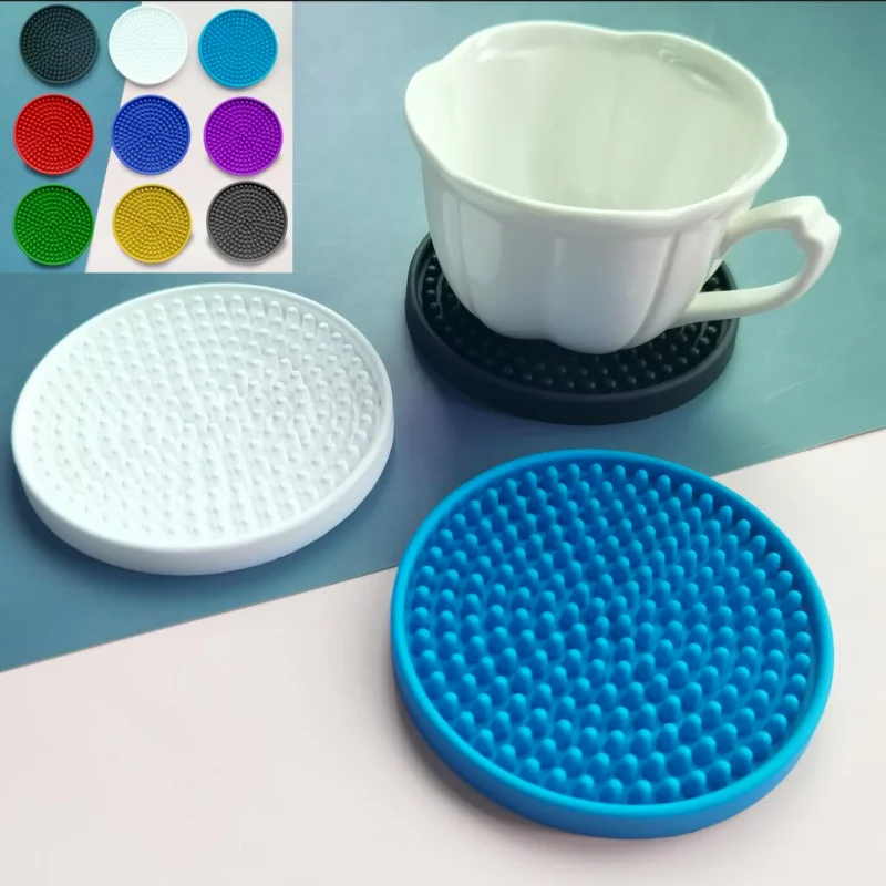 

Environmental Protection Soft Rubber Coaster Kitchen Table Heat Insulation Mat Drainage Mat Anti Slip Mat Cup Accessories