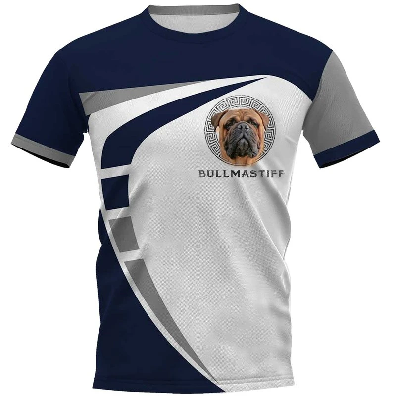 

Bull Mastiff 3D Full Printed Animal Face Logo Tee Shirt Summer Men's T-shirt Unisex Short Sleeve Polyester Tshirts TX-02