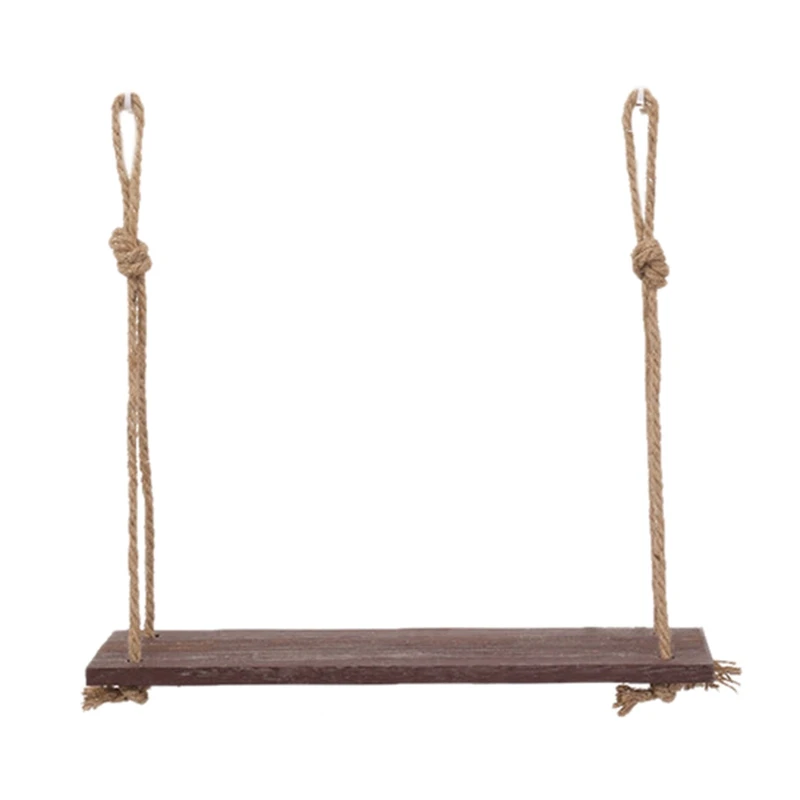 Деревянная подвесная полка качели веревка плавающие полки джутовая настенная