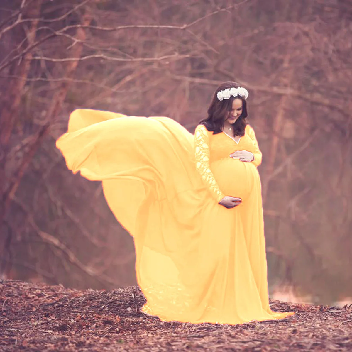 

Maternity Dresses for Photo Shoot Wedding Dresses Women Pregnancy Dress Prom Cocktail Dress Long Sleeve Party Vestidos De Mujer