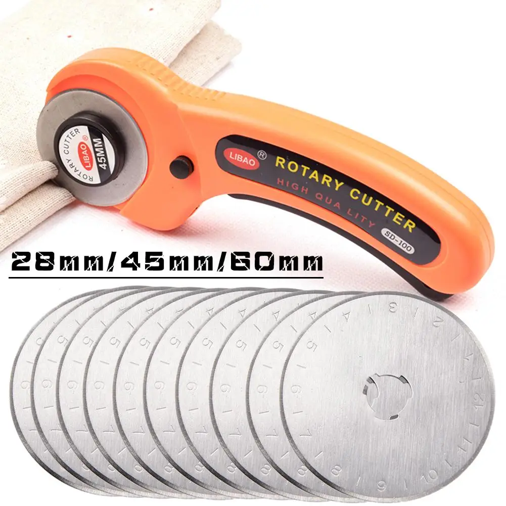 18/28/45/60MM 10Pcs Steel Circular Rotary Cutter Refill Blades Patchwork Fabric Leather Craft Sewing Quilting Fits Fiskars - купить по