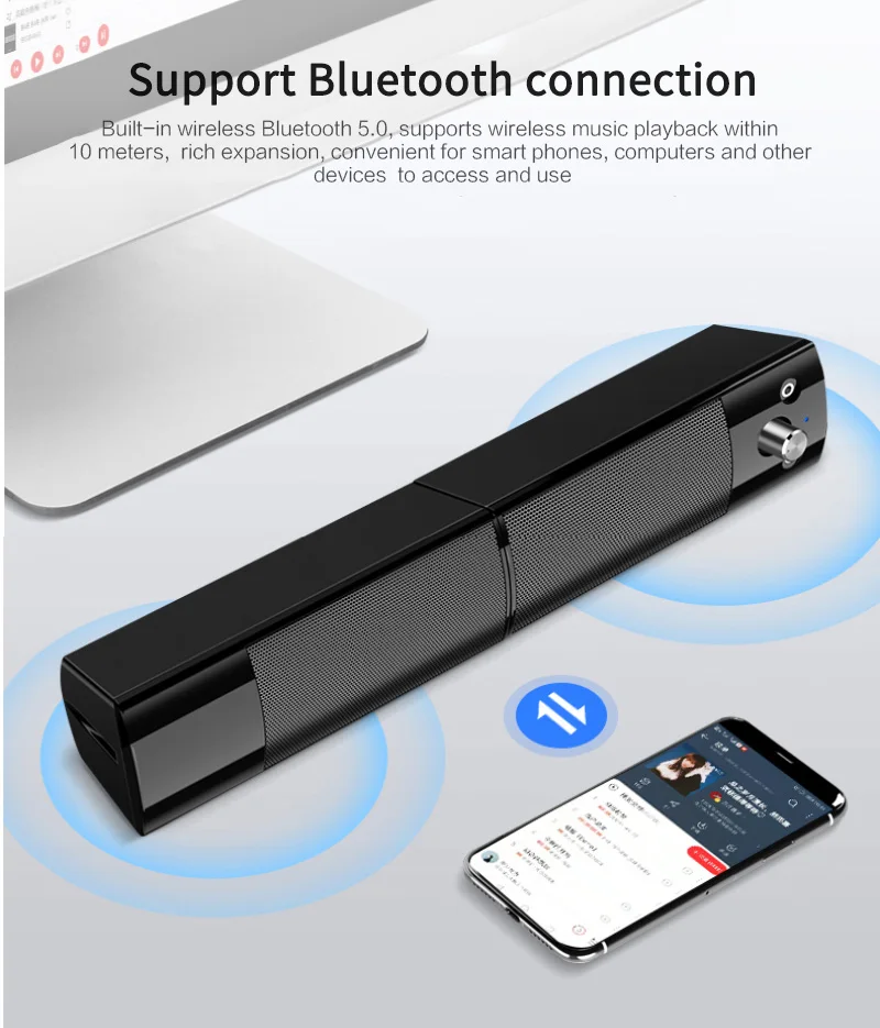 Компьютерные колонки Съемный Bluetooth динамик фильм объемный звук сабвуфер для