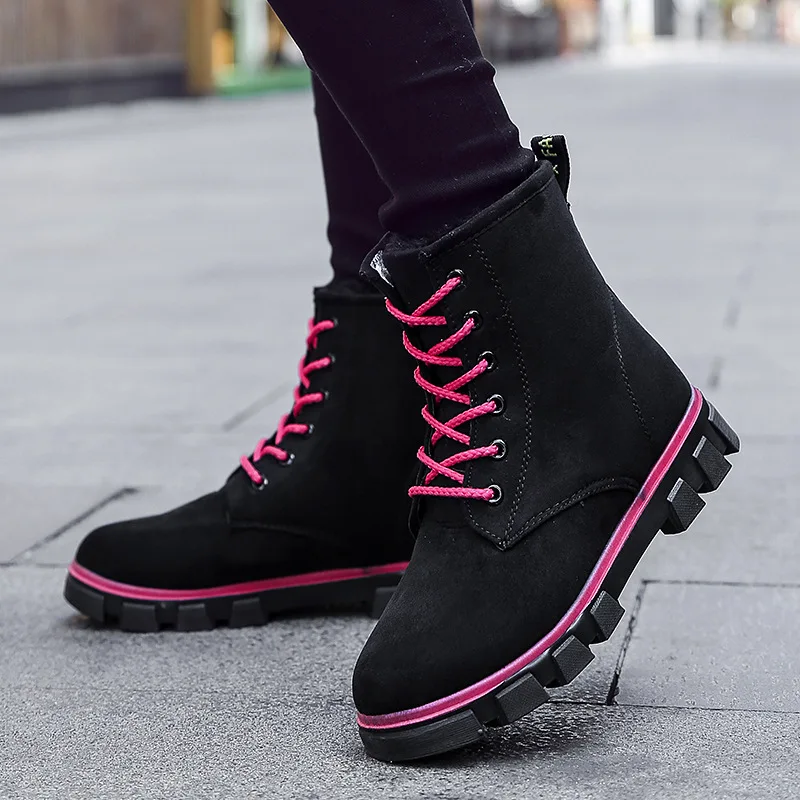 Сапоги женские зимние теплые модные прямые поставки с плоской подошвой круглым