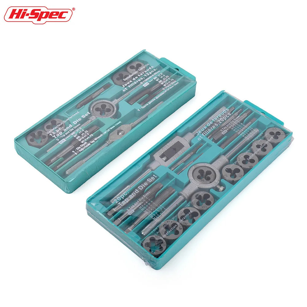 HI-Spec 12 шт. 20 шт. набор штампов 1/16 ''-1/2'' NC винтовые резьбовые заглушки краны сплав сталь метрические ручные винтовые краны кран витые ручные инструменты