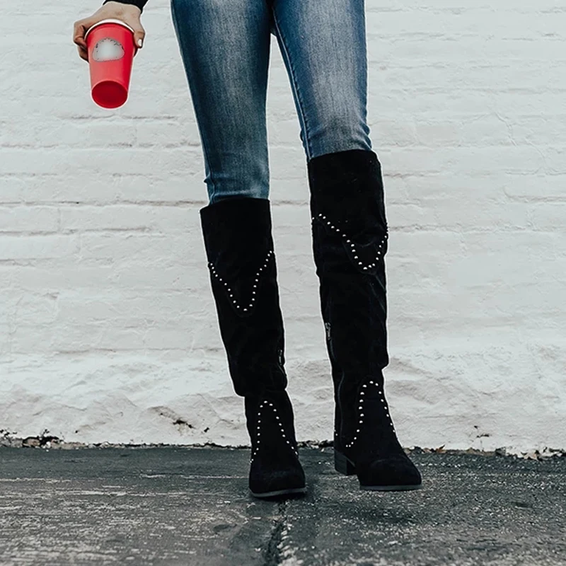 Новые женские сапоги PUIMENTIUA Черные Сапоги выше колена сексуальные осенне-зимние