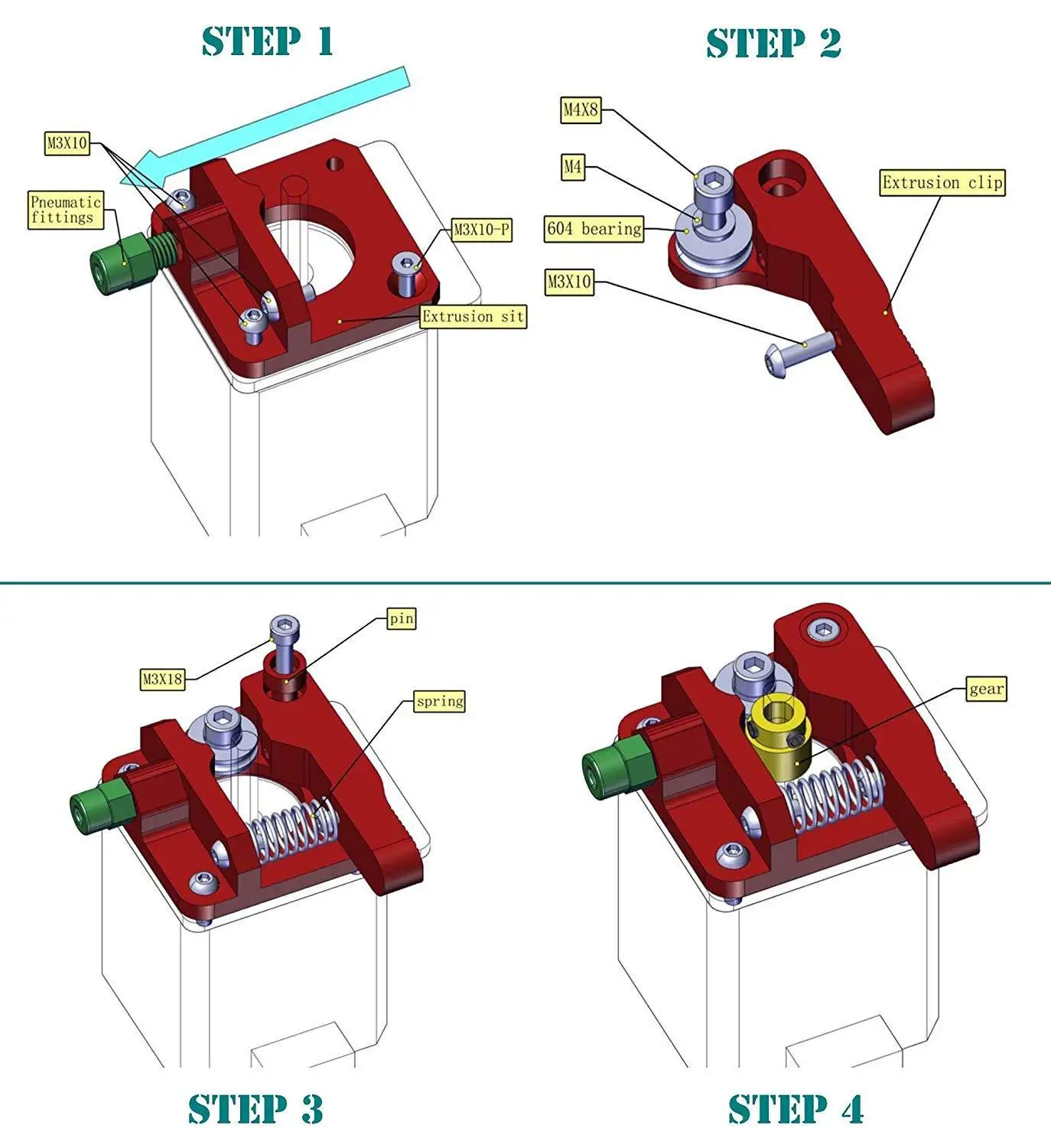 CR 10 экструдер обновленная Замена Алюминий MK8 привода подачи 3D принтеры