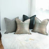 2022 cushion cover decorative pillow case modern artistic luxury geometric jacquard coussin sofa chair bedding decorating