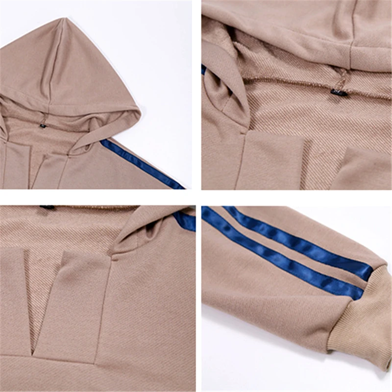 Женский контрастный свитер в полоску Спортивная Толстовка большого размера с