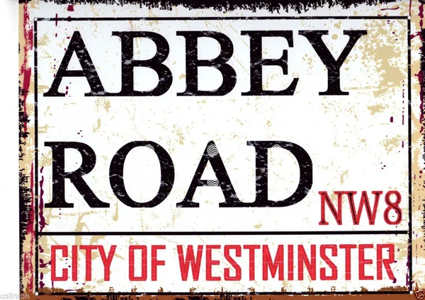 ABBEY ROAD Лондон Уличный Знак Винтажный стиль Паб Бар Магазин|Таблички и знаки| |
