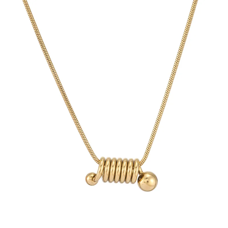

JIOROMY Personality Simple Pendant Necklace Stainless Steel Spring Necklace Trendy For Women New Design Jewelry
