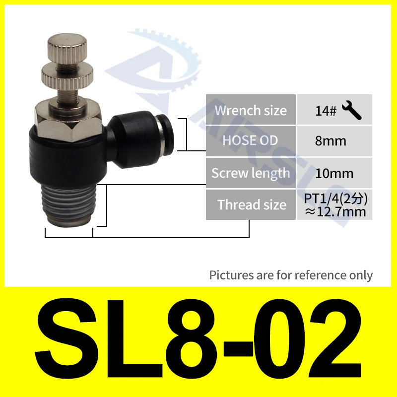 10 шт./лот,, пневматический фитинг, SL6-1 1/"-6 мм дроссельной заслонки, SL4-M5 регулирования давления 4-01 6-M5 8-01 - Цвет: SL8-02