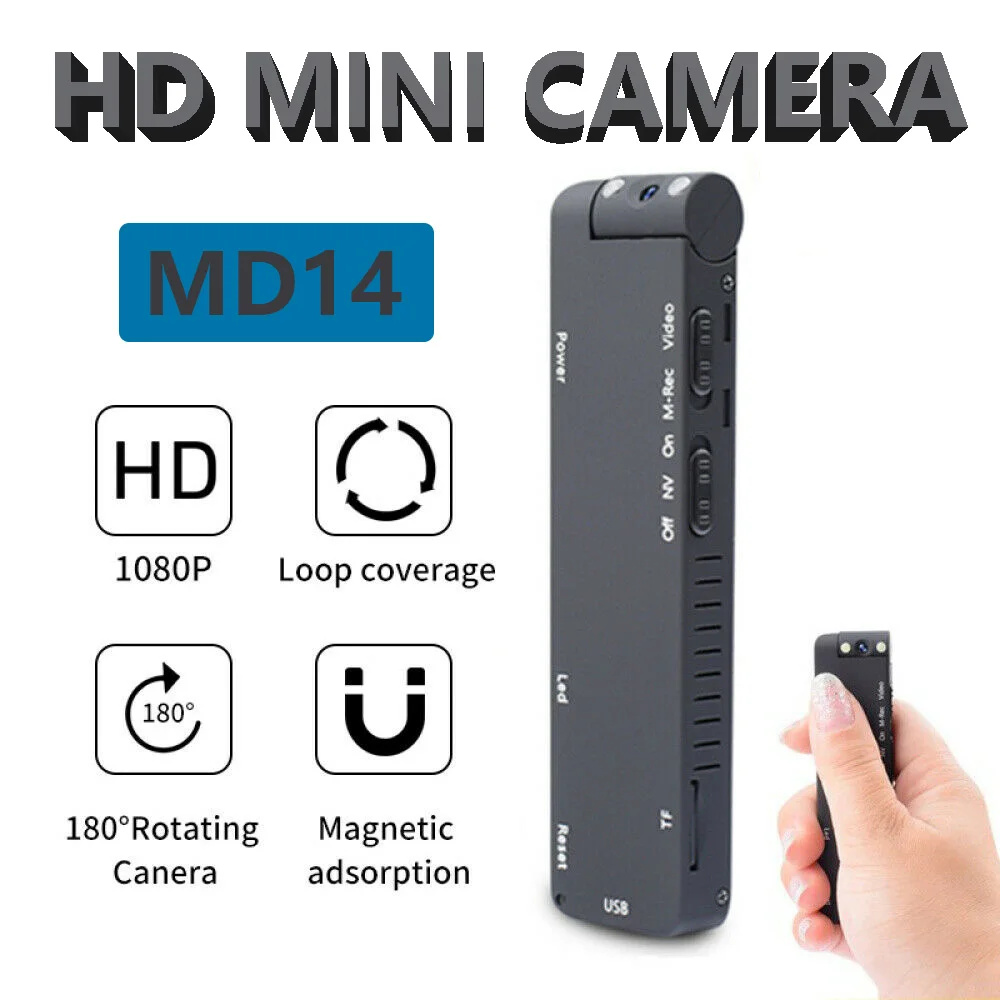 

HD Mini Camera 1080P Digital Magnetic Loop Recording Camcorder Instant Motion Detection Video Recorder