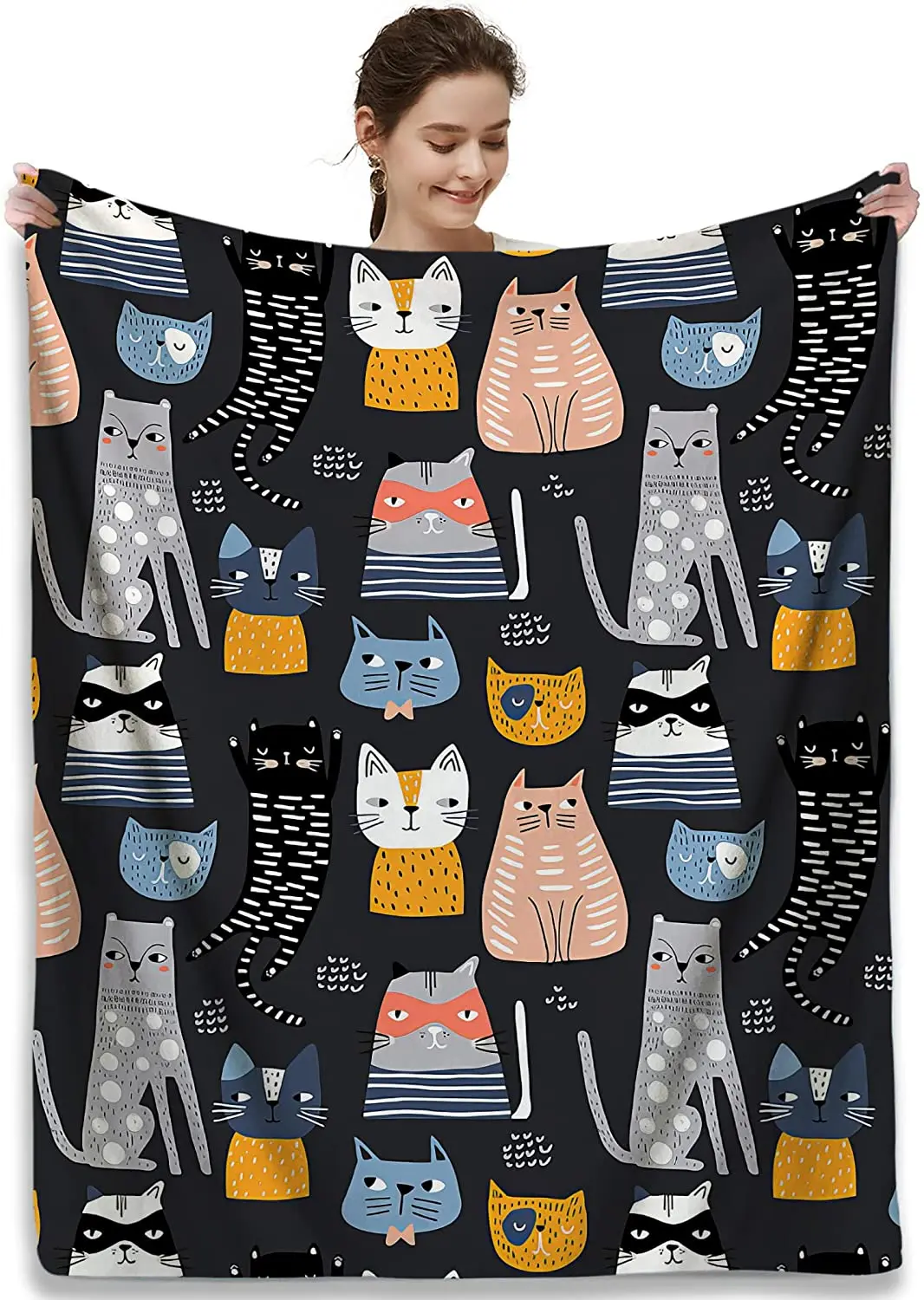 

Черное крутое одеяло для дивана в виде кошки, дорожное одеяло, декоративное удобное теплое уютное Фланелевое покрывало для детей и взрослых