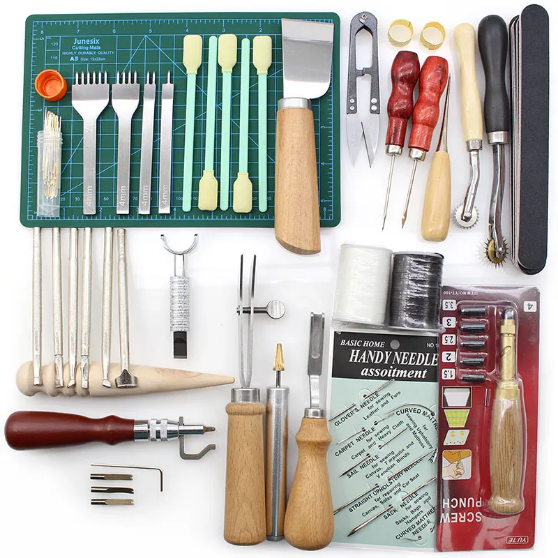 Набор инструментов для кожевенного ремесла и штамповки шаблон рабочий