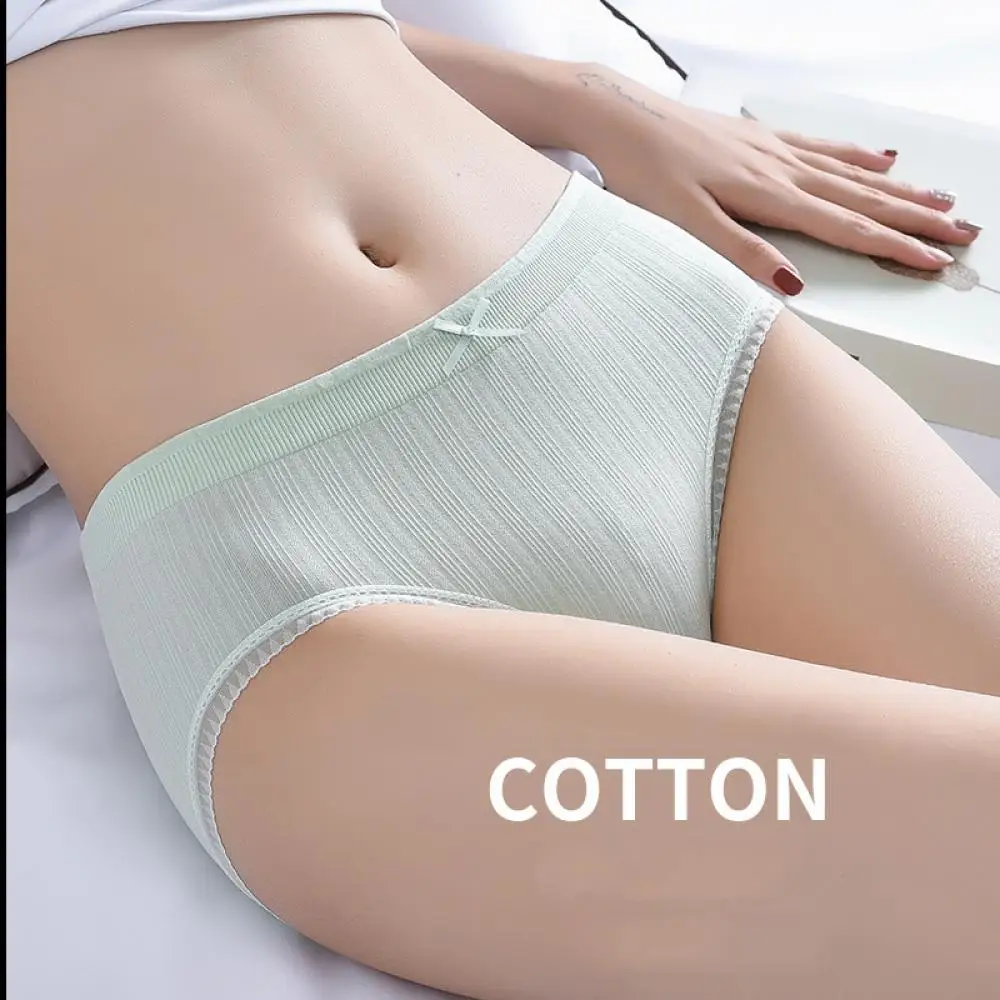 

Women's Clothing Seamless Underwear Ladies Mid Waist Lace Cotton Bottom Crotch Antibacterial Girl Briefs Panties for Women