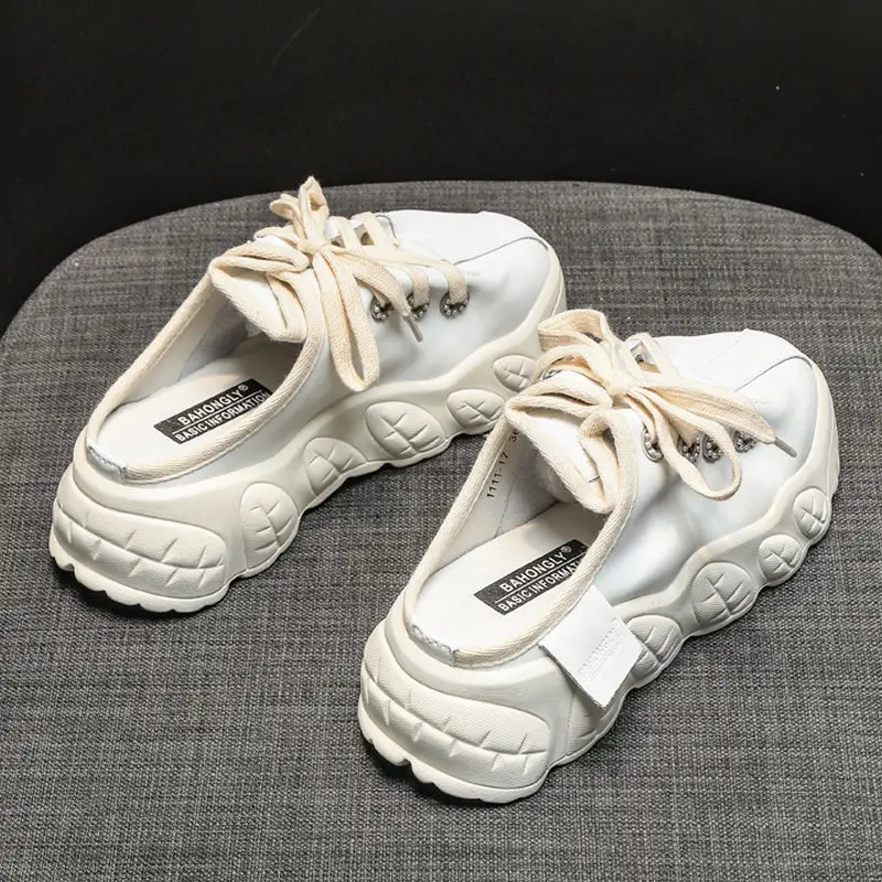 

Summer Fashion New Breathable Half Slippers Women's Sneakers Non-Slip Wear-Resistant Outdoor Walking Shoes Zapatos De Mujer