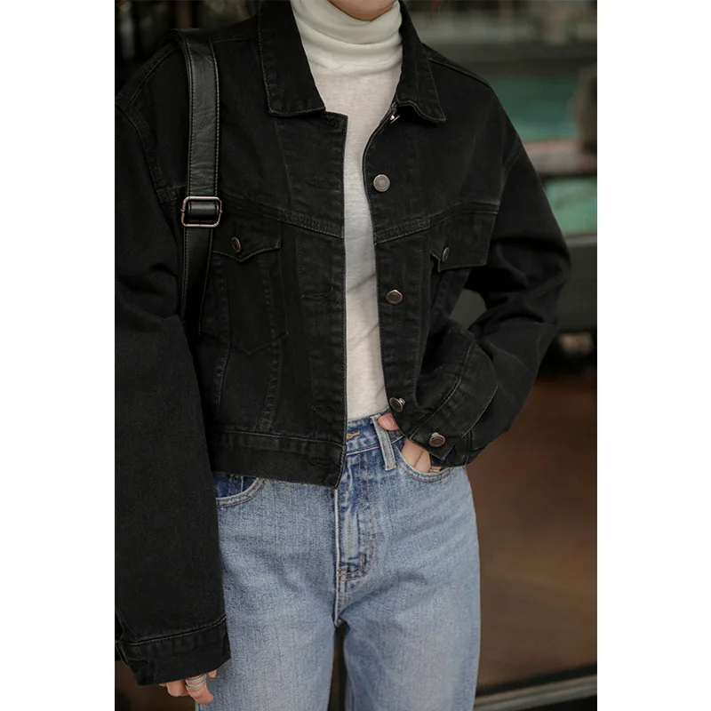 

JCHB 2021 Women's Denim Jacket Short Jean Jacket Casual Coat Female Korean Clothes for Women Blue Spring Casaco N983765 Pph519
