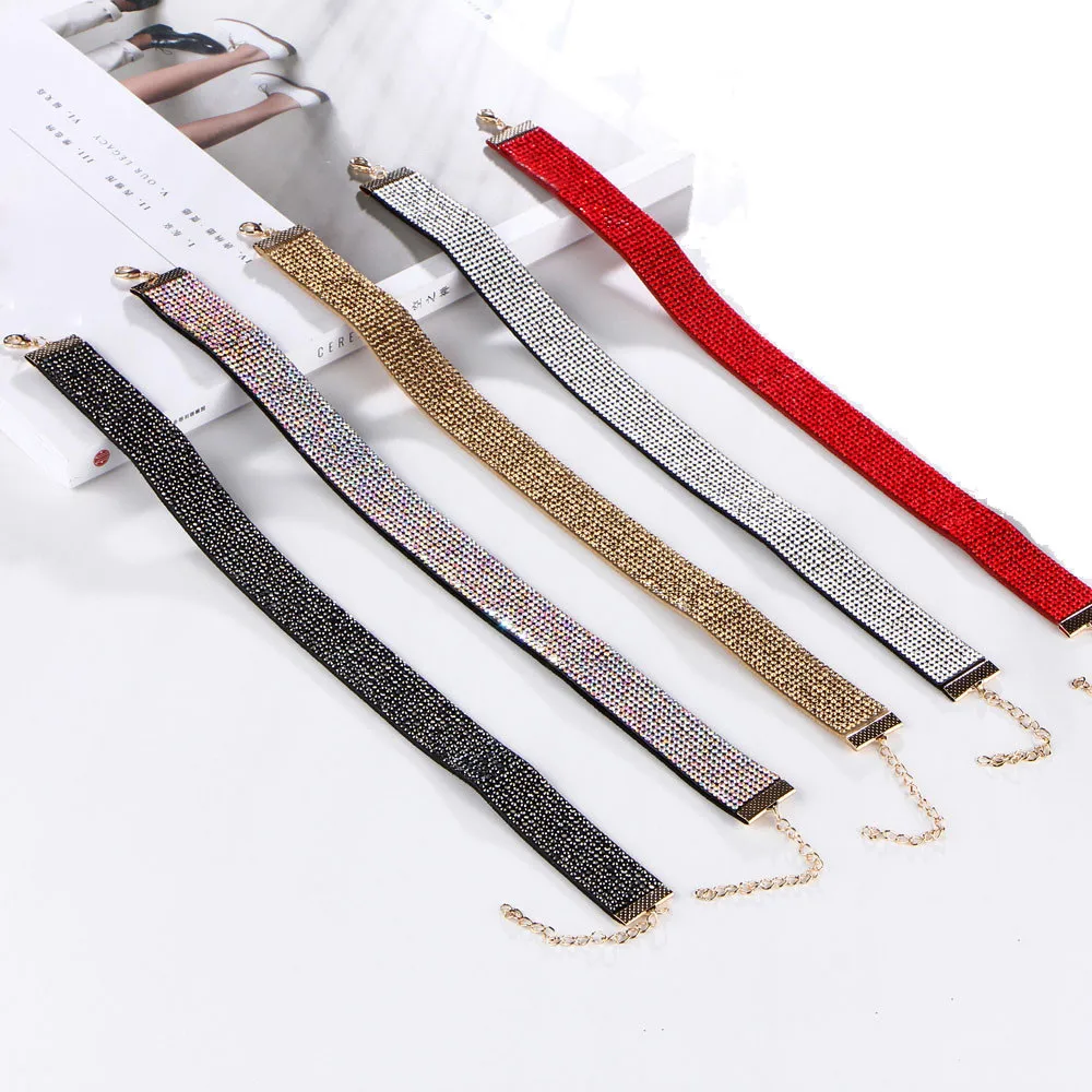 Женские ожерелья чокеры сексуальные панк готика кожа бриллиант колье кристалл