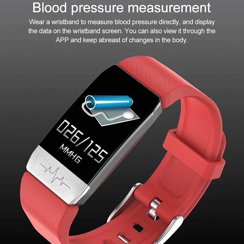 

NEW Smart Bracelet T1s with Body Temperature Fitness Tracker Waterproof Heart Rate Monitor Smart Watch Sport Men Women Band
