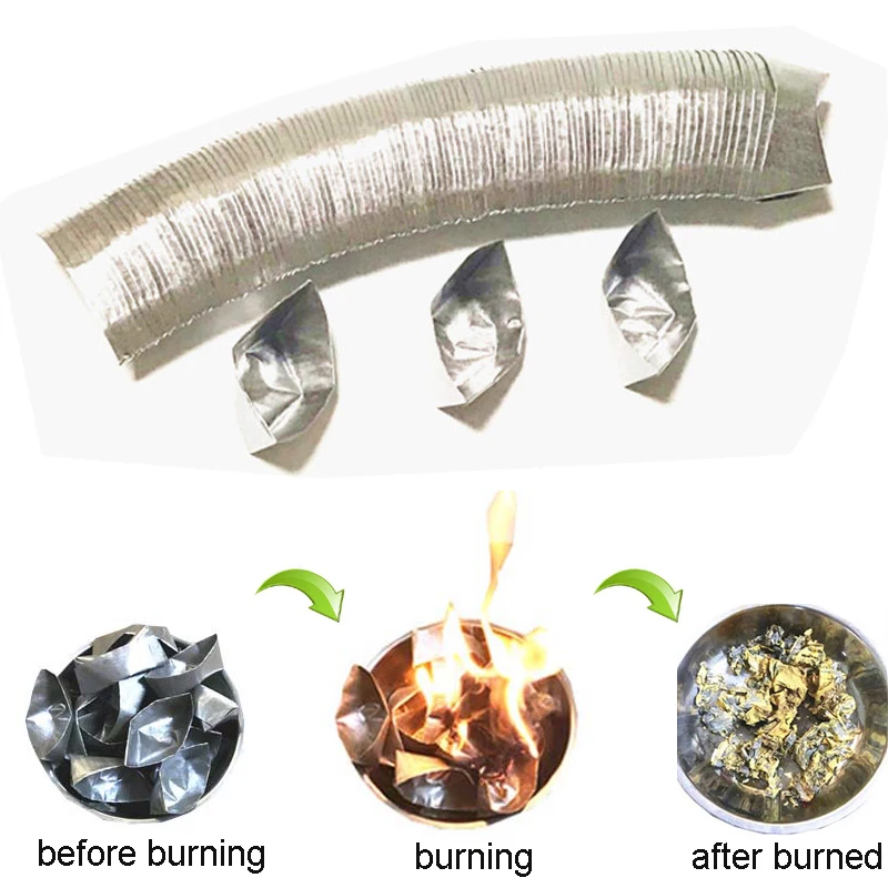 Новинка горящая бумажная бумага для денег Joss слиток из серебряной оловянной