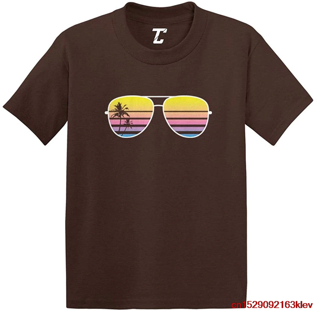 Футболка из хлопкового джерси с изображением солнечных очков и пальмы для