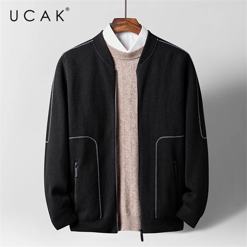 

Кардиган мужской хлопковый в полоску, на молнии, U1178