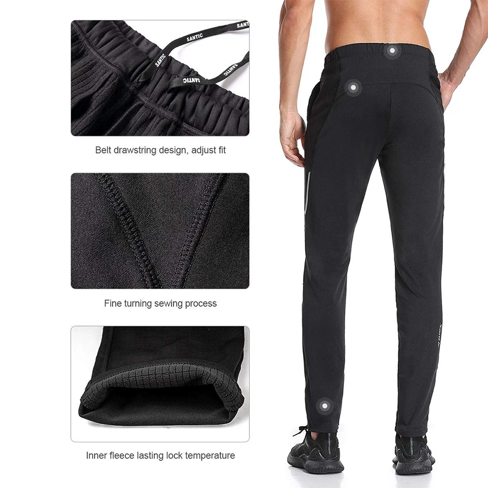 Мужские велосипедные штаны Santic Зимние флисовые термальные колготки