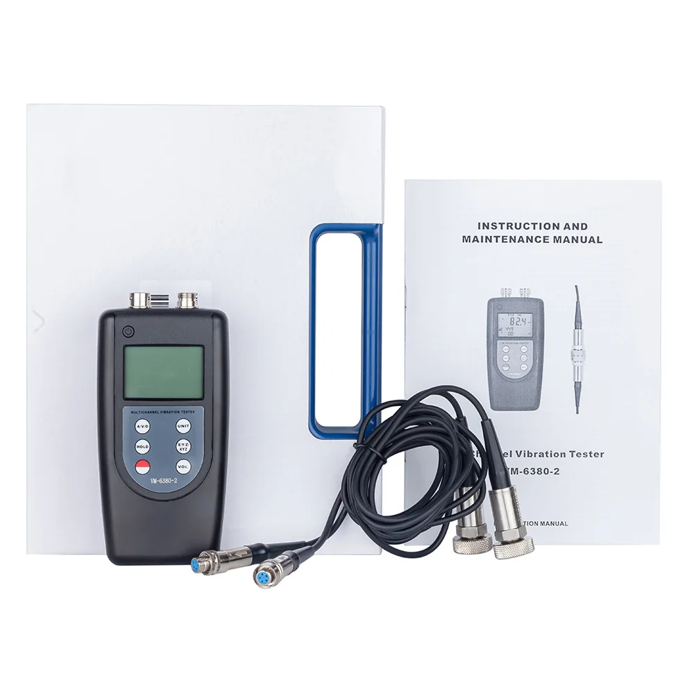 Landtek VM6380-2 цифровой Виброметр 3-осевой пьезоэлектрический акселерометр датчик