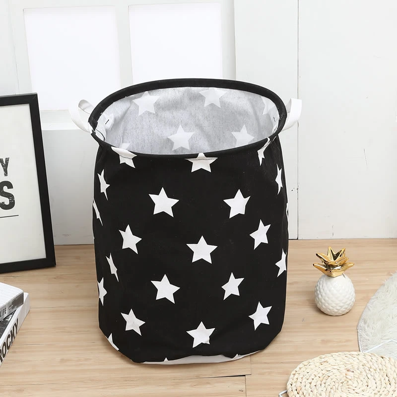 Stars Nostalgic Patterns Waterproof Organizer Linen Sundries Storage Basket Cabinet Underwear Bag Cothing Box | Дом и сад